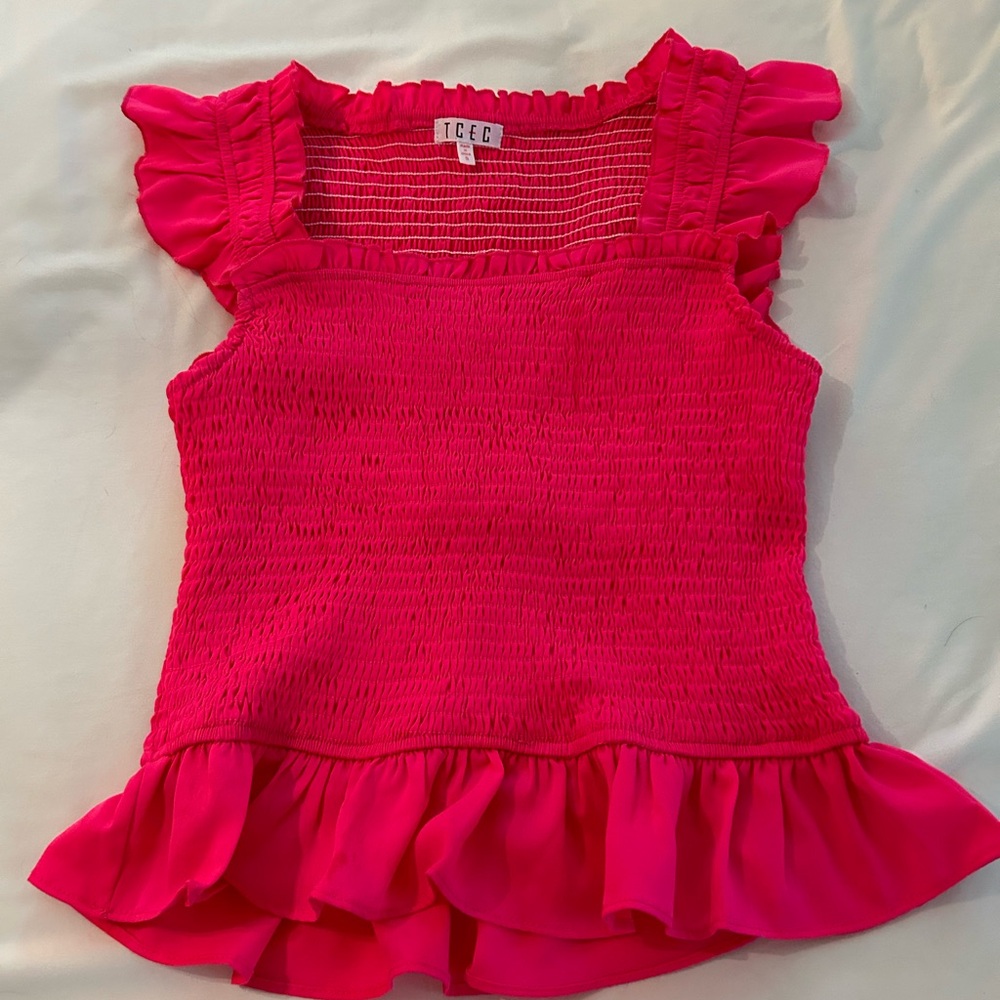 TCEC Pink Ruffle Tank Top